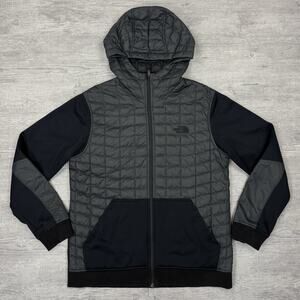 The North Face Men's Kilowatt Thermoball Hooded Jacket Sz LARGE Black Dark Gray